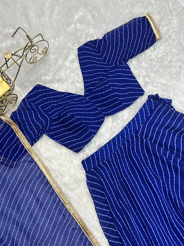 Laheriya Print Blue Georgette Lehenga Choli