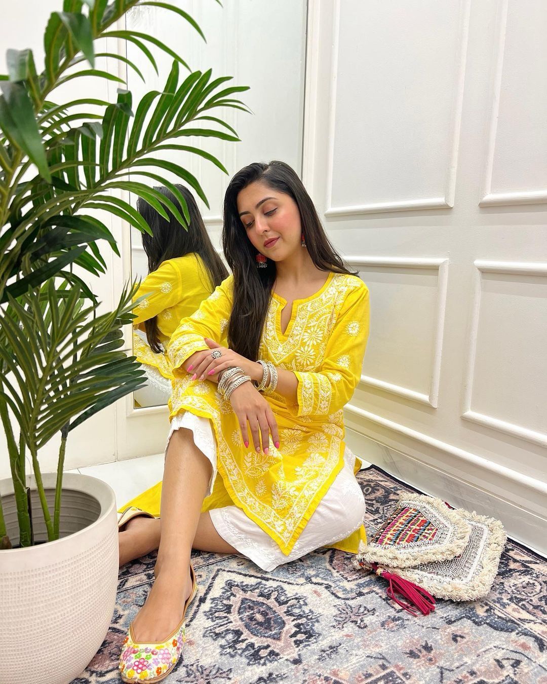 Hand Embroidery Chikankari Long Kurti for Women | Stylish Casual | Fancy