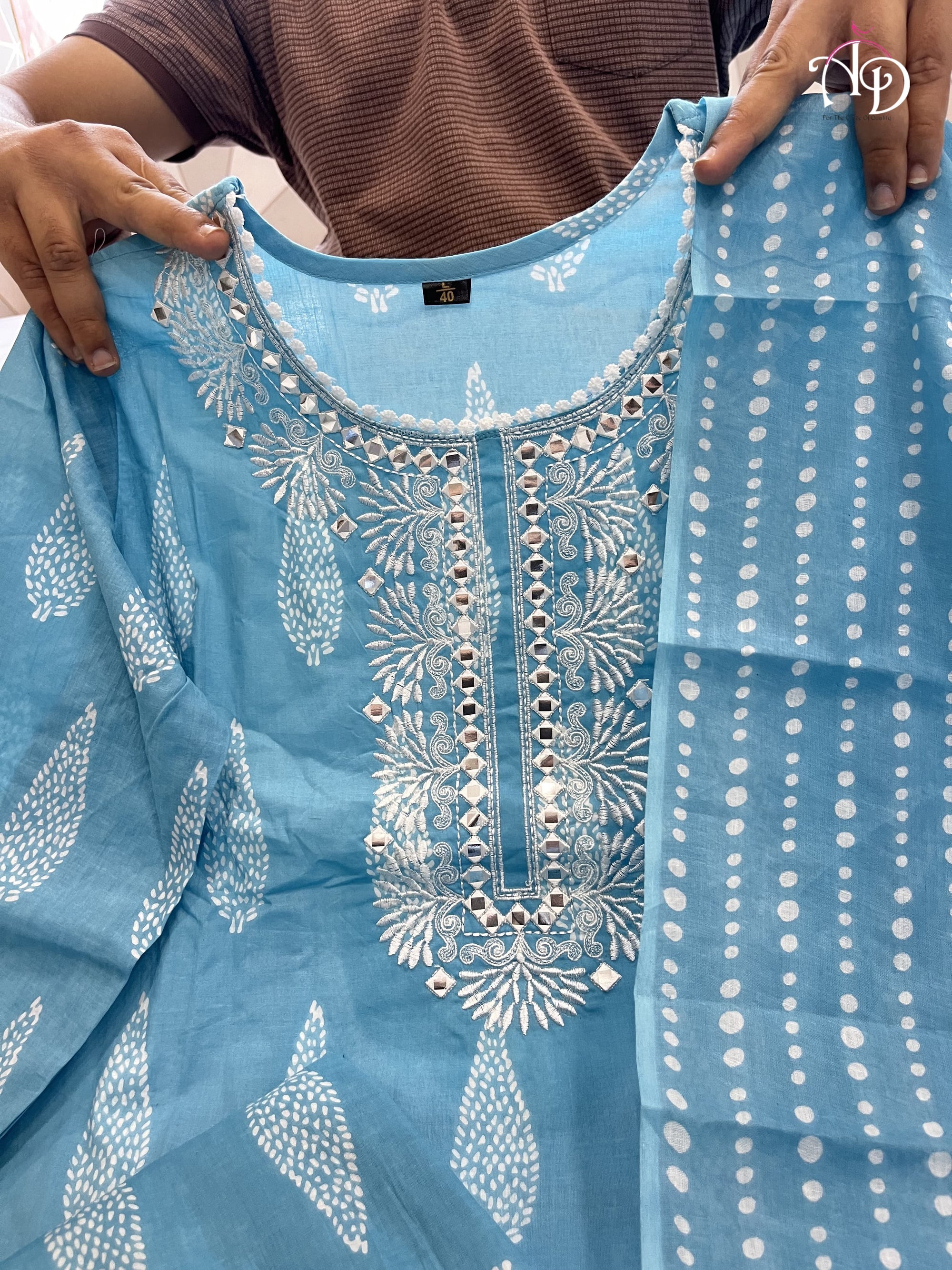 FLAIRED MUGAL PRINT ANARKALI SUIT SET