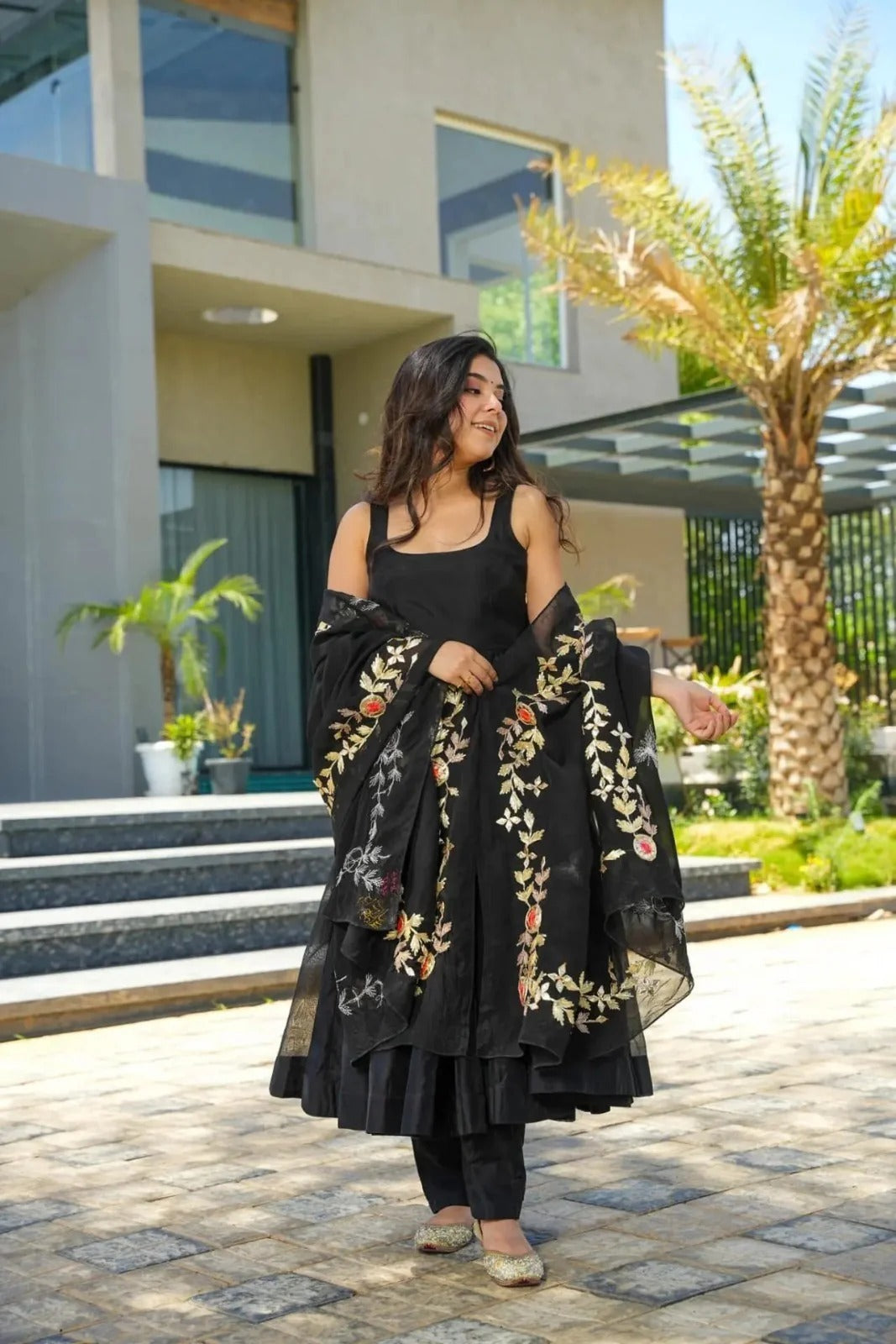Trending Black Color Party Wear Designer Anarkali Suit