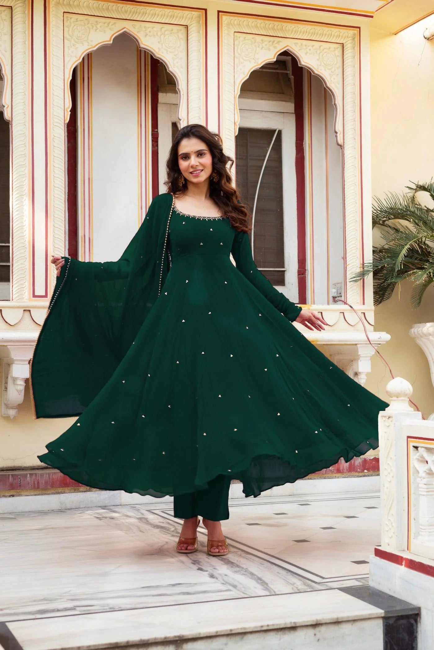 Most Trending Festive Special Fully Flair Red Color Anarkali Suit