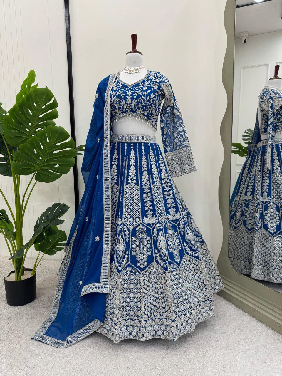 Wedding Special Royal Blue Color Embroidery Sequin Lehenga Choli