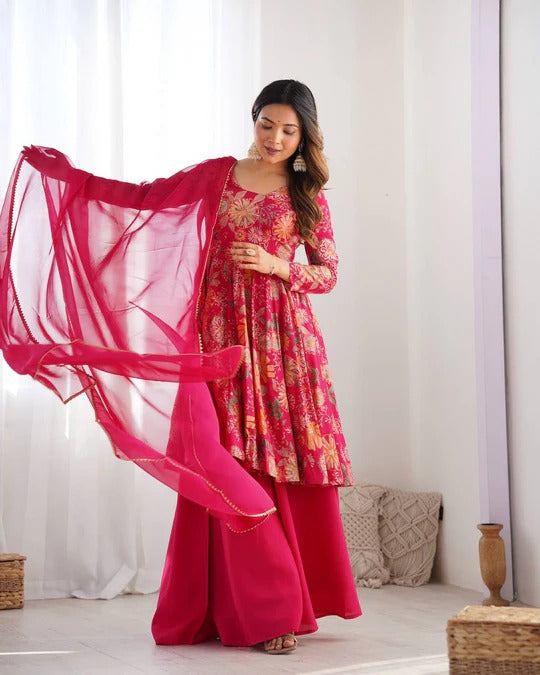 Buy Beautiful Color Digital Printed Plazo Suit