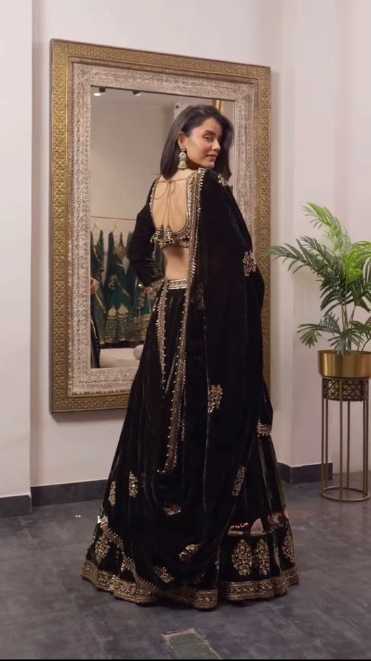 Wedding Special Dark Green Color Embroidery Designer Lehenga Choli