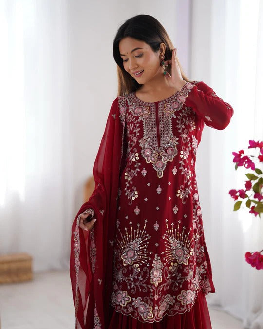Buy Beautiful Maroon Festive Special Trending Anarkali Suit