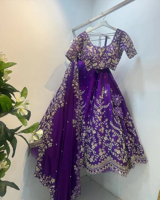 Buy Beautiful Designer Party Wear Embroidery Sequin Work Lehenga Choli