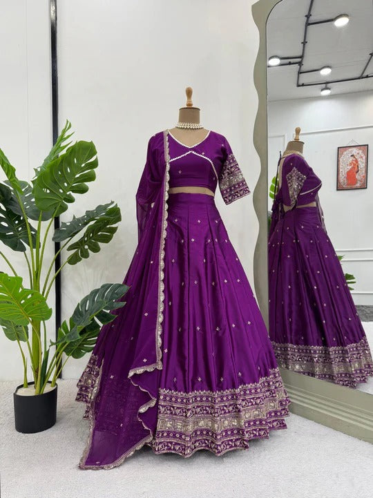 Satin Silk Designer Lehenga For Sister Wedding