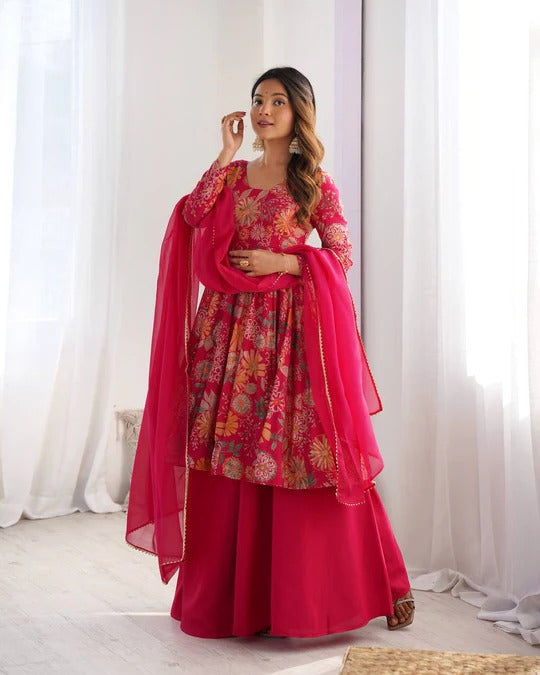 Buy Beautiful Color Digital Printed Plazo Suit