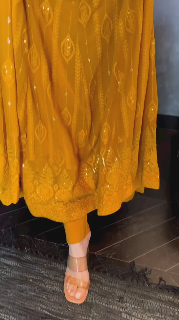 ANARKALI EMBROIDERED GEORGETTE SUIT SET