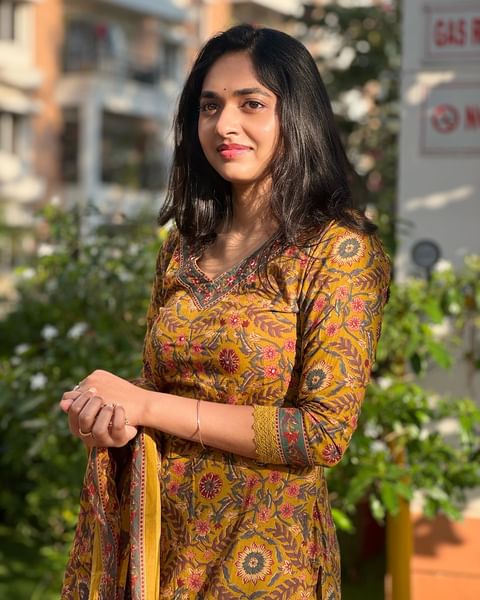 MUSTARD FLORAL PRINT AFGHANI SUIT SET