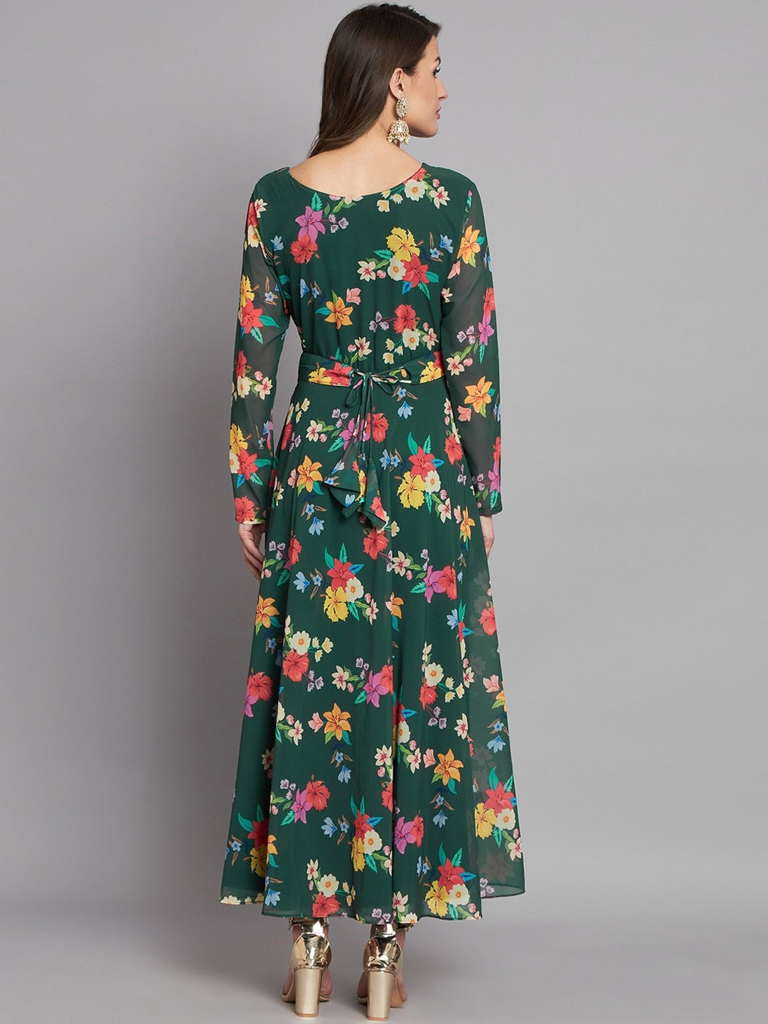 Floral Printed Maxi Anarkali Gown