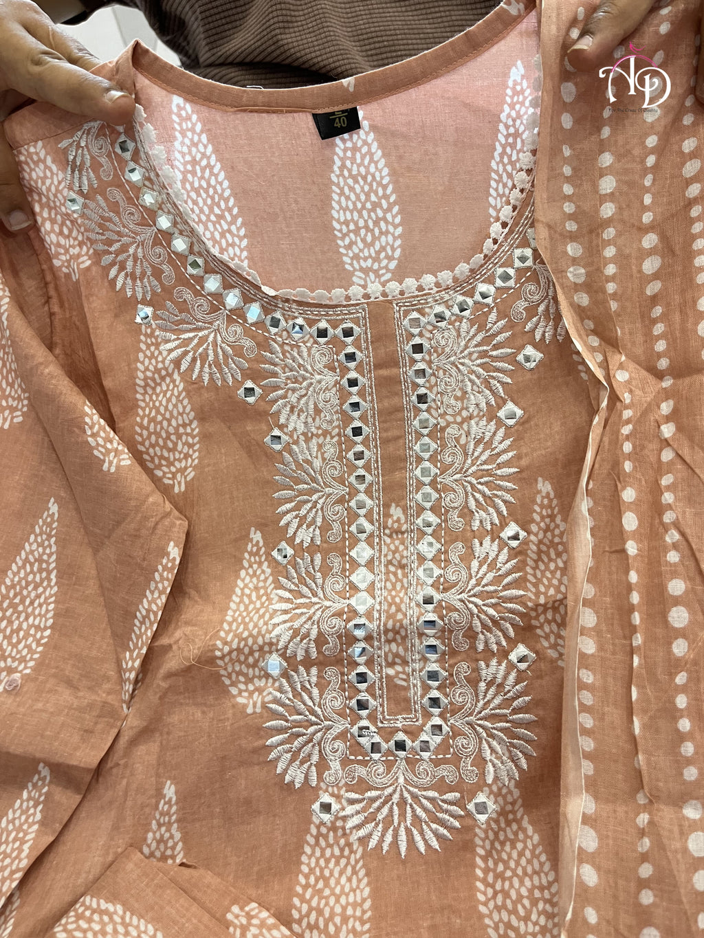 FLAIRED MUGAL PRINT ANARKALI SUIT SET