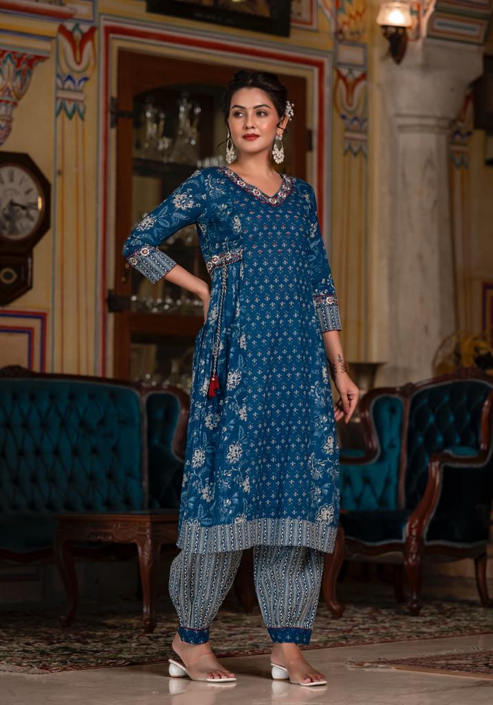 BLUE AFGHANI SUIT SET