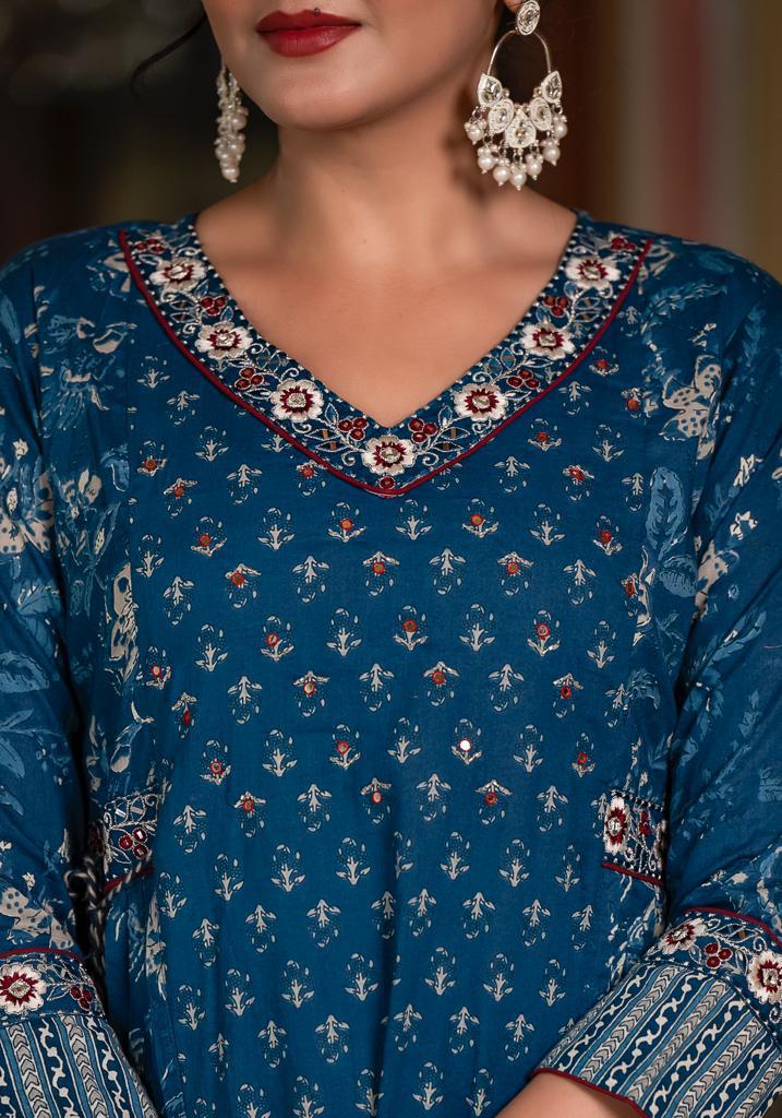 BLUE AFGHANI SUIT SET