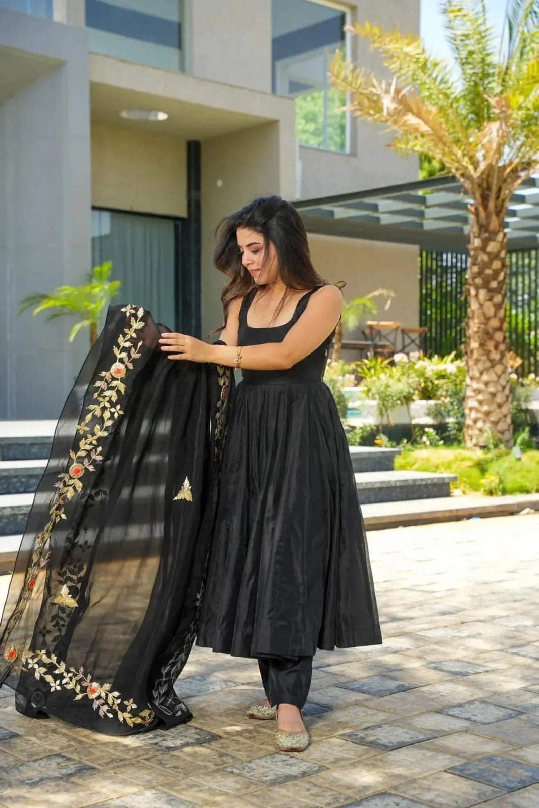 Trending Black Color Party Wear Designer Anarkali Suit