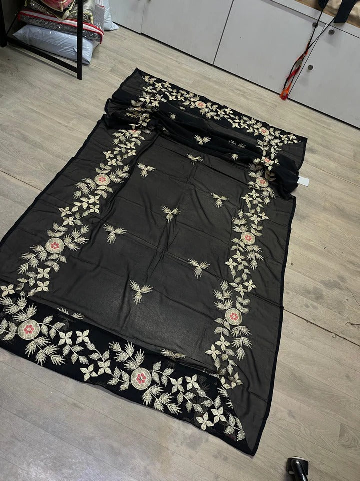 Trending Black Color Party Wear Designer Anarkali Suit