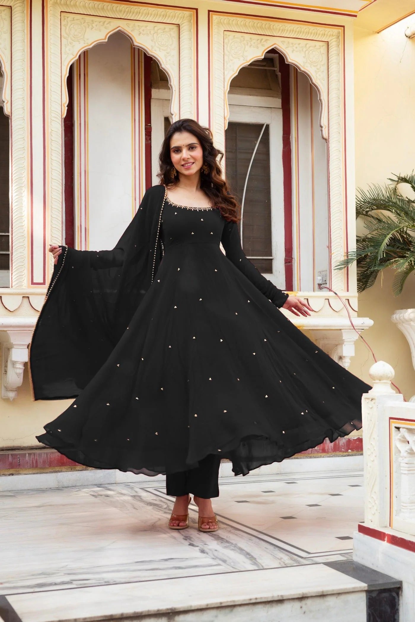 Most Trending Festive Special Fully Flair Red Color Anarkali Suit