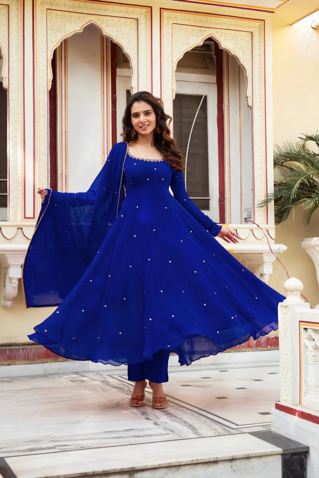 Most Trending Festive Special Fully Flair Red Color Anarkali Suit