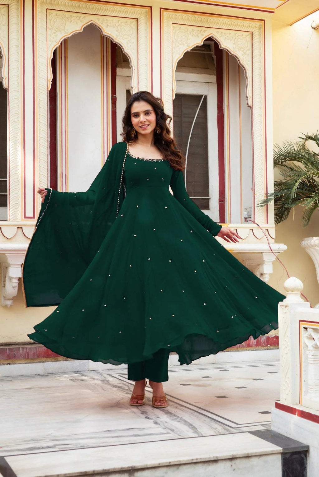 Most Trending Festive Special Fully Flair Red Color Anarkali Suit