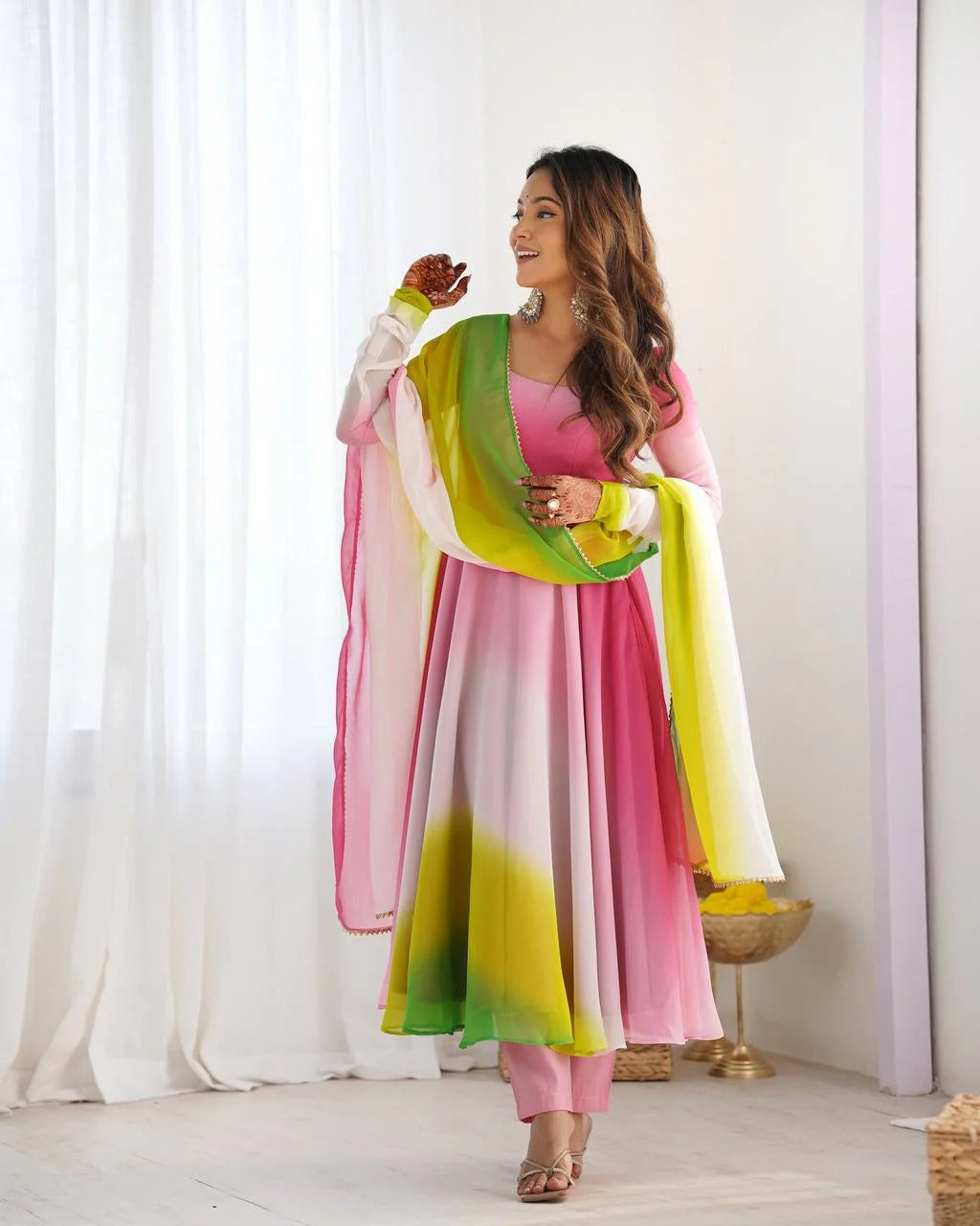 Festive Special Digital Printed Party Wear Anarkali Suit