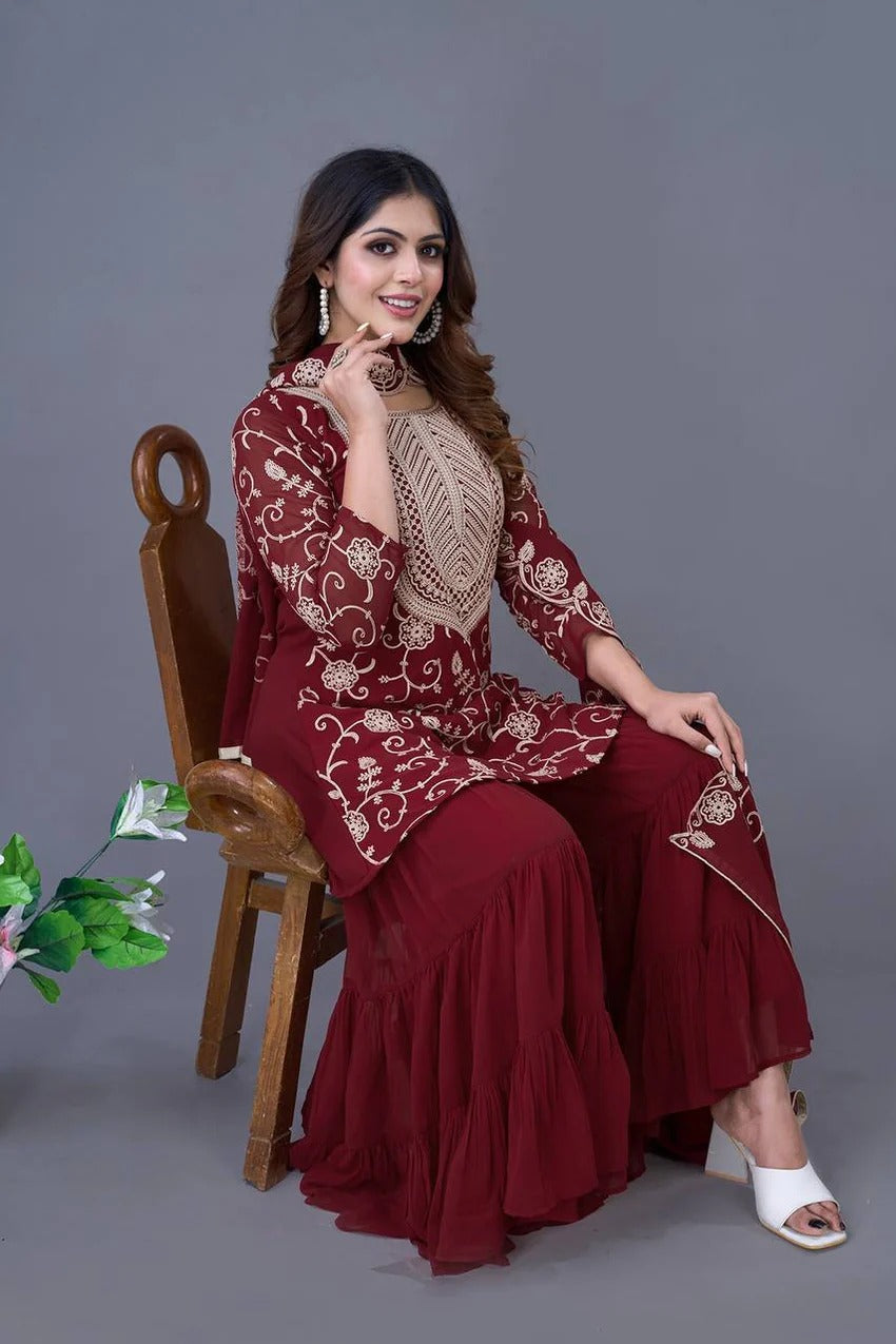 Wedding Special Most Trending Georgette Sharara Dress