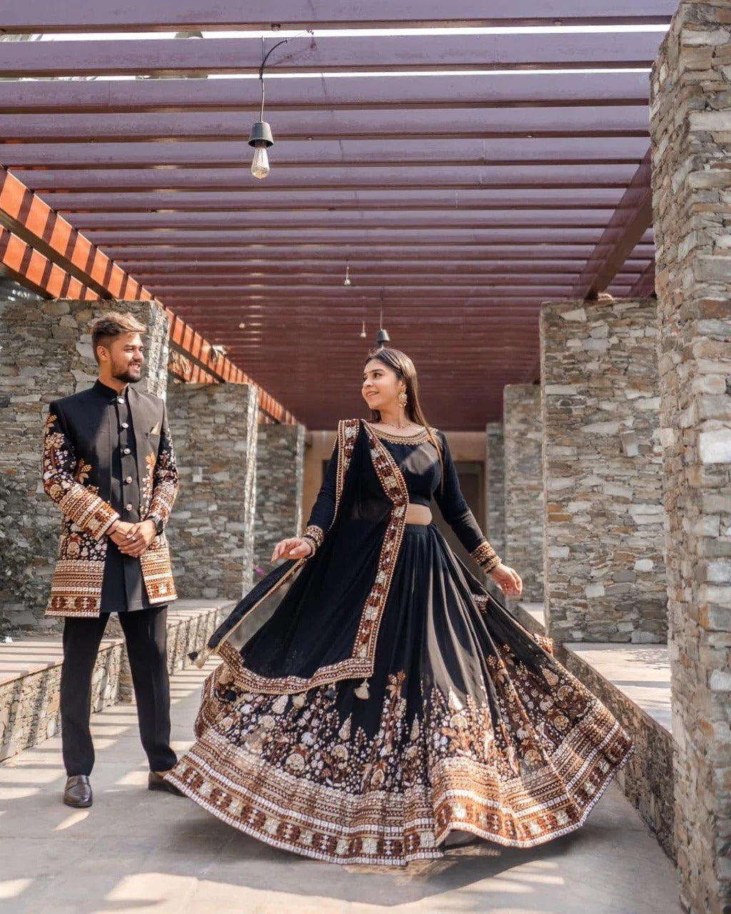 Buy Most Trending Black Color Embroidery Party Wear Lehenga Choli