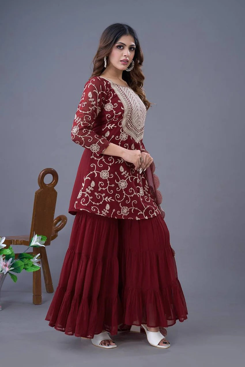 Wedding Special Most Trending Georgette Sharara Dress