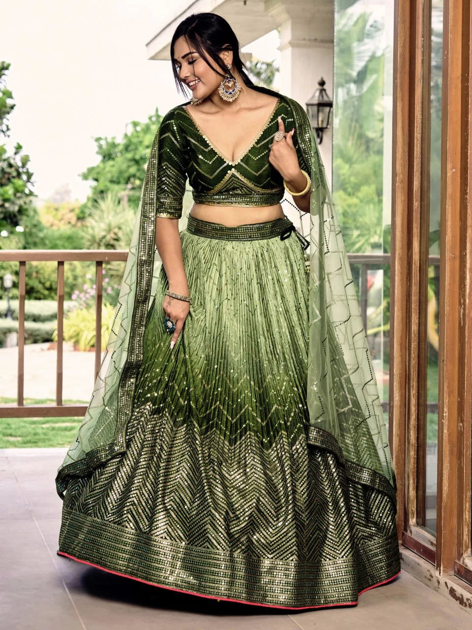 Buy Beautiful Multi Color Embroidery Sequin Work Lehenga Choli