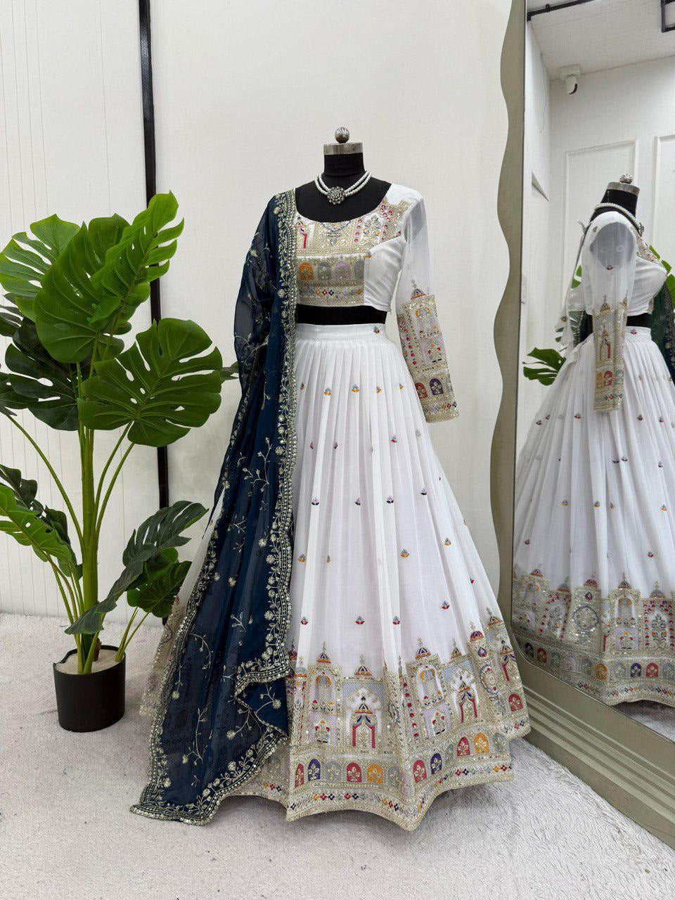 Most Trending Wedding Special White Color Lehenga Choli