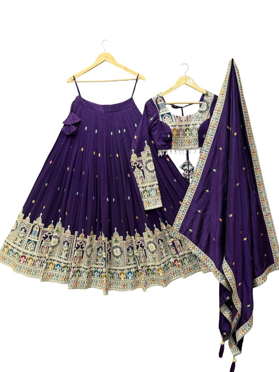 Most Trending Wedding Special Vichitra Silk Lehenga Choli