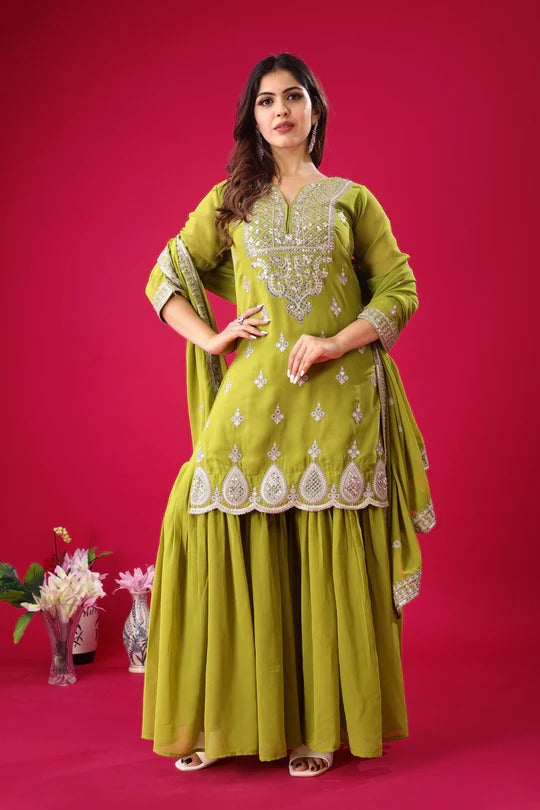 Festive Special Most Trending Party Wear Designer Sharara Dress