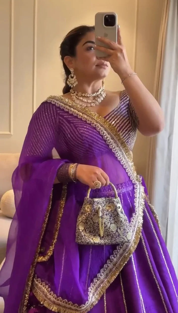 Wedding Special Desingner Chinon Silk Lehenga Choli