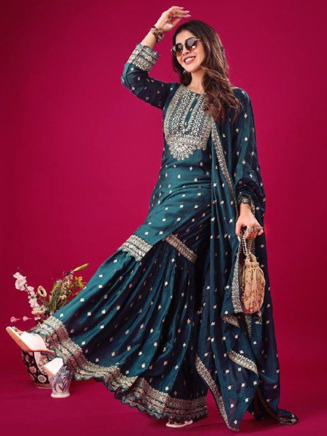 Most Attractive Wedding Special Party Wear Sharara Dress