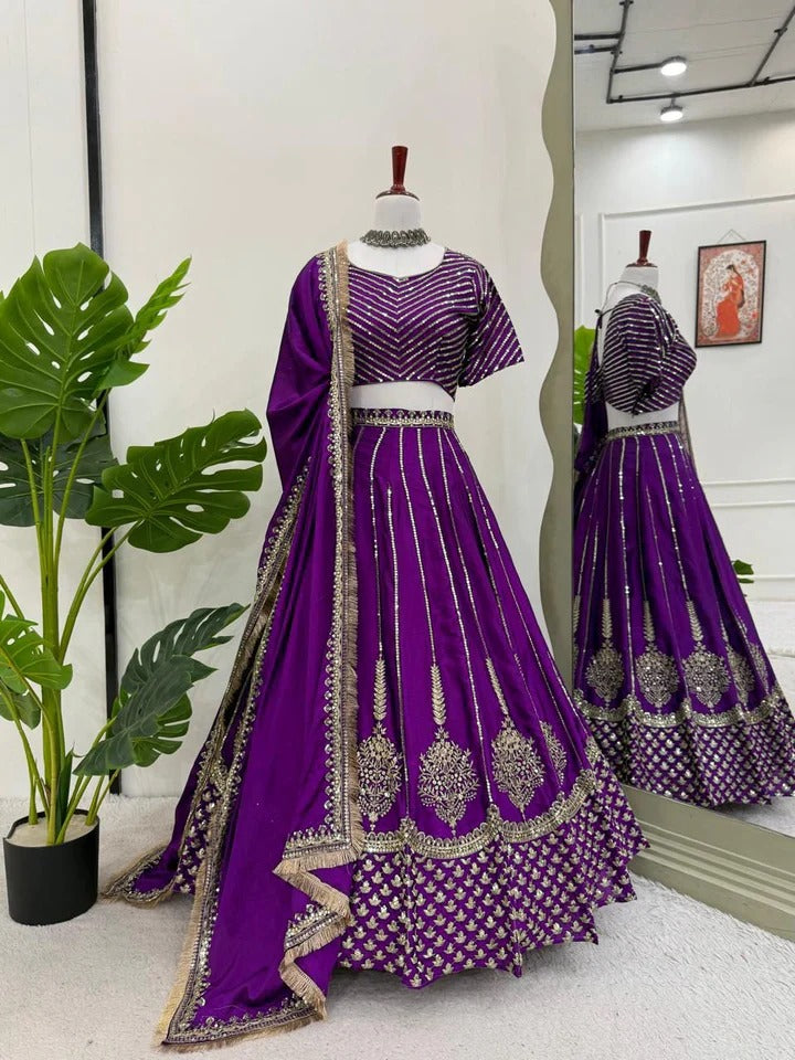 Wedding Special Desingner Chinon Silk Lehenga Choli