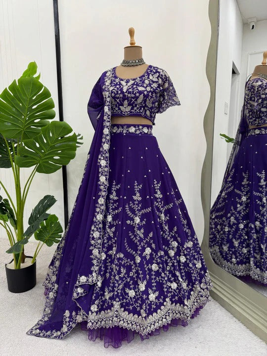 Buy Beautiful Designer Party Wear Embroidery Sequin Work Lehenga Choli