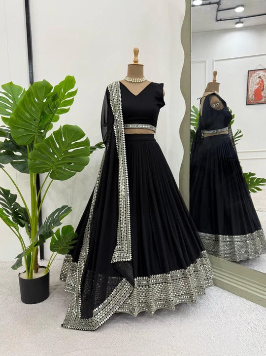 Festive Special Black Color Party Wear Designer Lehenga Choli