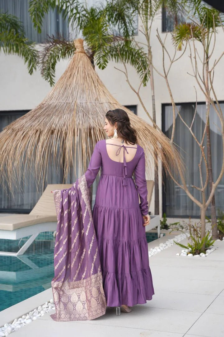Most Trending Party Wear Purple Designer Anarkali Gown