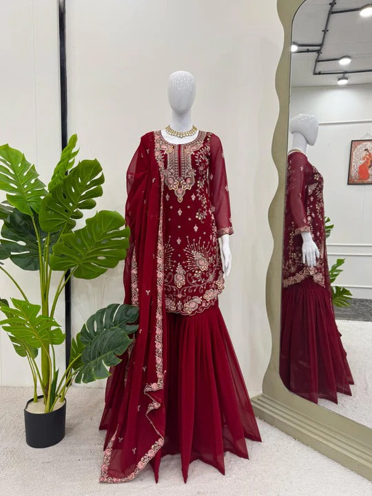 Buy Beautiful Maroon Festive Special Trending Anarkali Suit