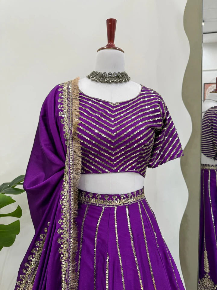 Wedding Special Desingner Chinon Silk Lehenga Choli