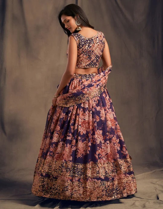 Wedding Special attractive Printed and embroidery Lehenga Choli