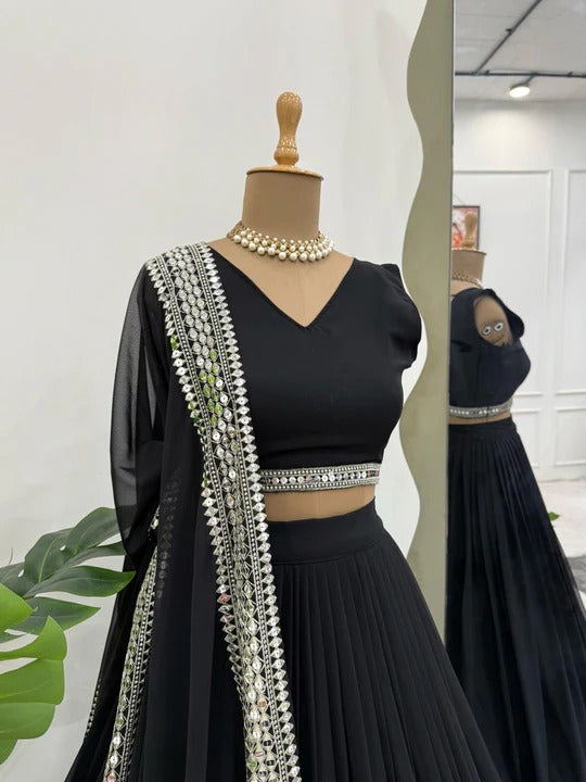 Festive Special Black Color Party Wear Designer Lehenga Choli