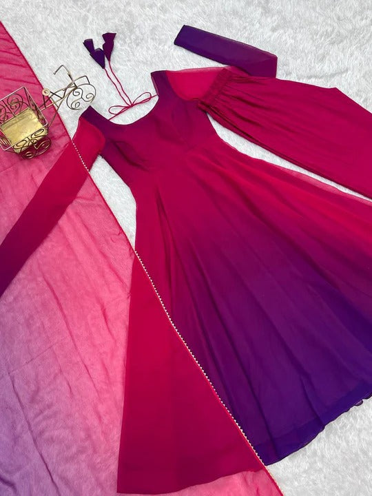 Multi Color Digital Printed Party Wear Anarkali Suit