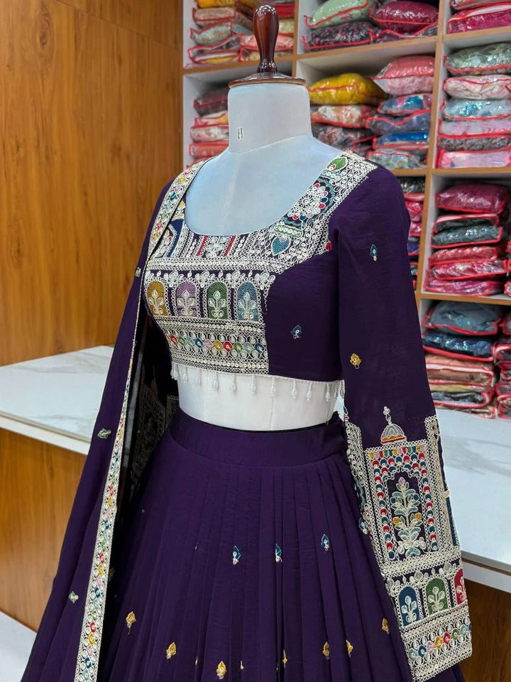 Most Trending Wedding Special Vichitra Silk Lehenga Choli