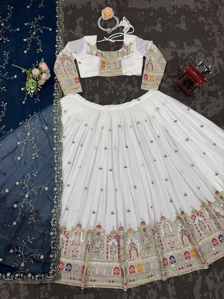 Most Trending Wedding Special White Color Lehenga Choli