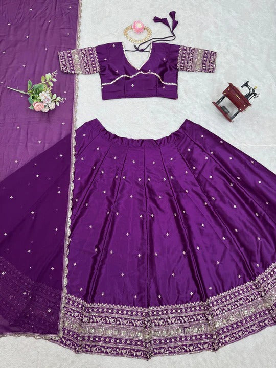 Satin Silk Designer Lehenga For Sister Wedding