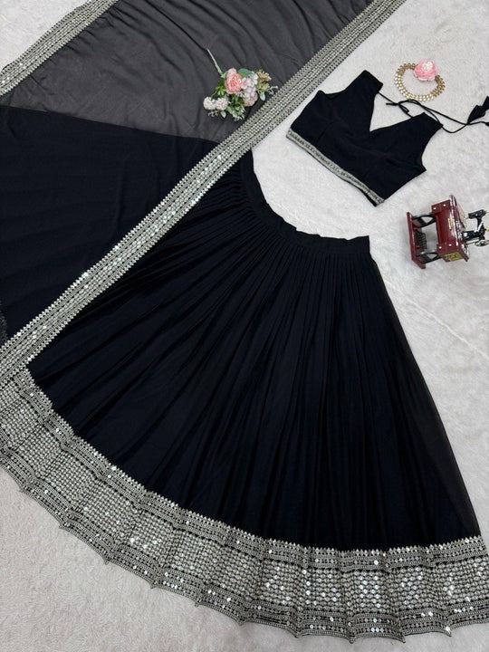 Festive Special Black Color Party Wear Designer Lehenga Choli