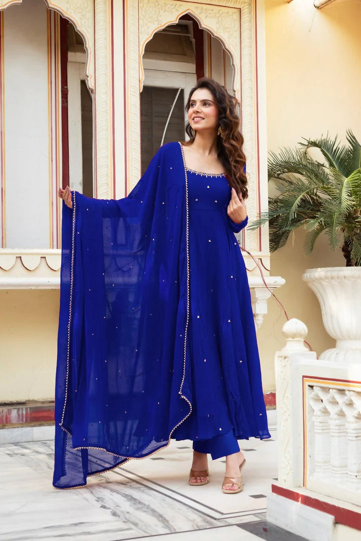 Most Trending Festive Special Fully Flair Red Color Anarkali Suit