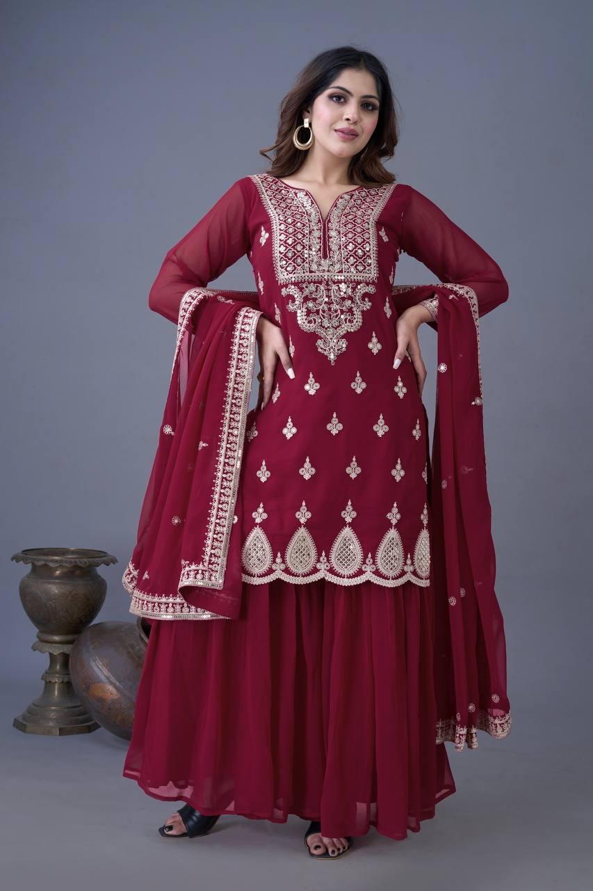 Festive Special Most Trending Party Wear Designer Sharara Dress