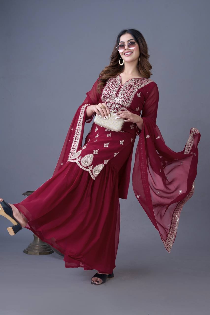 Festive Special Most Trending Party Wear Designer Sharara Dress