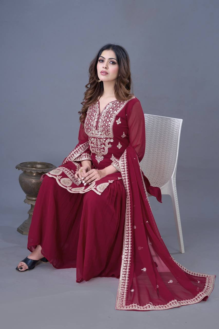 Festive Special Most Trending Party Wear Designer Sharara Dress